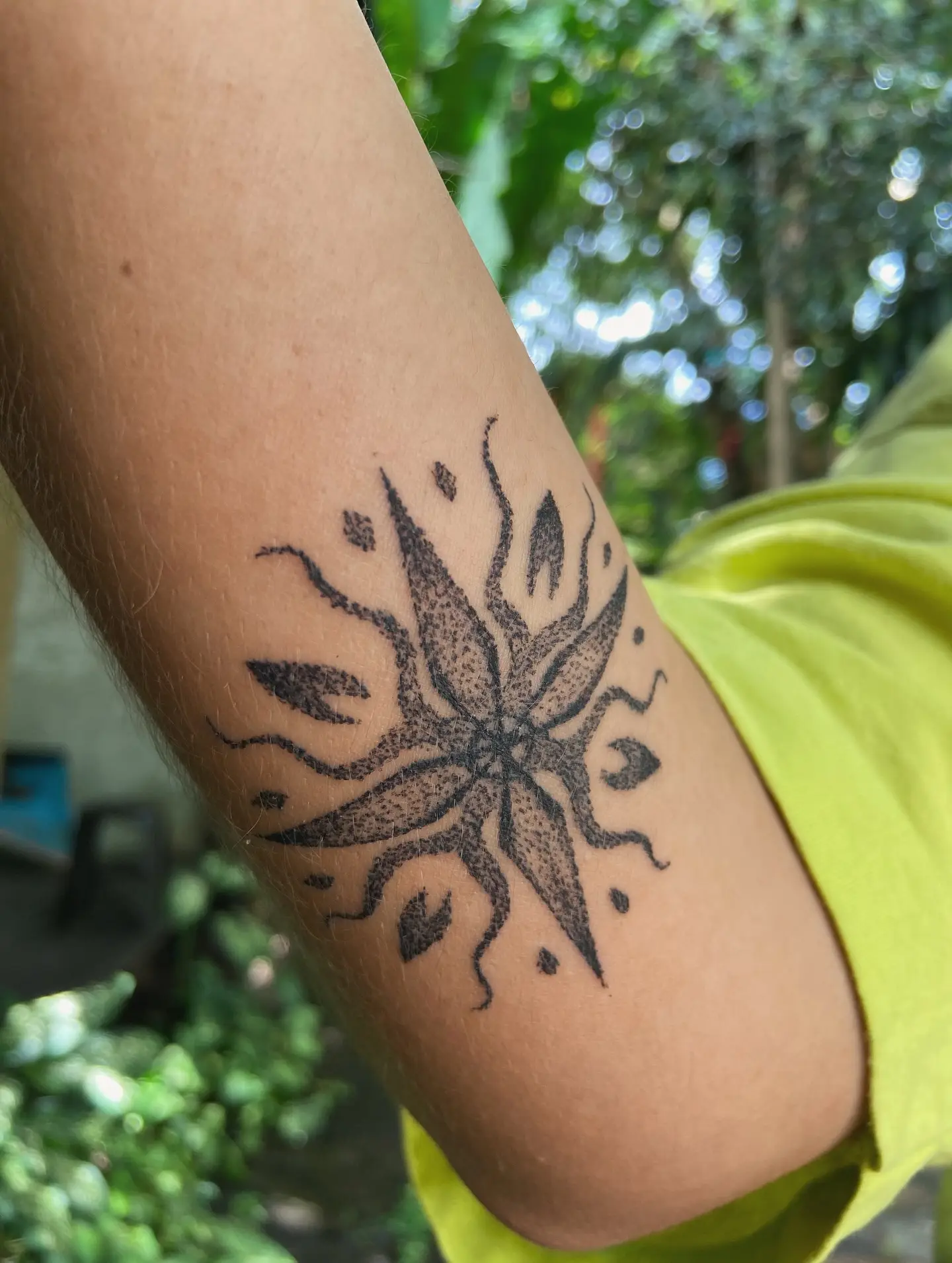 Tatuaje puntillismo mandala